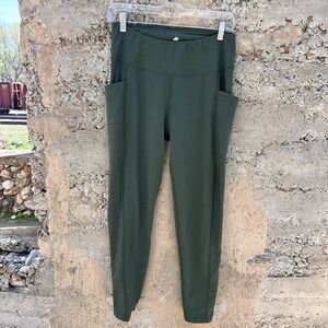 Woolly Skinny Leggings Pants Ladies Size L Forest Green Everyday Merino New$138